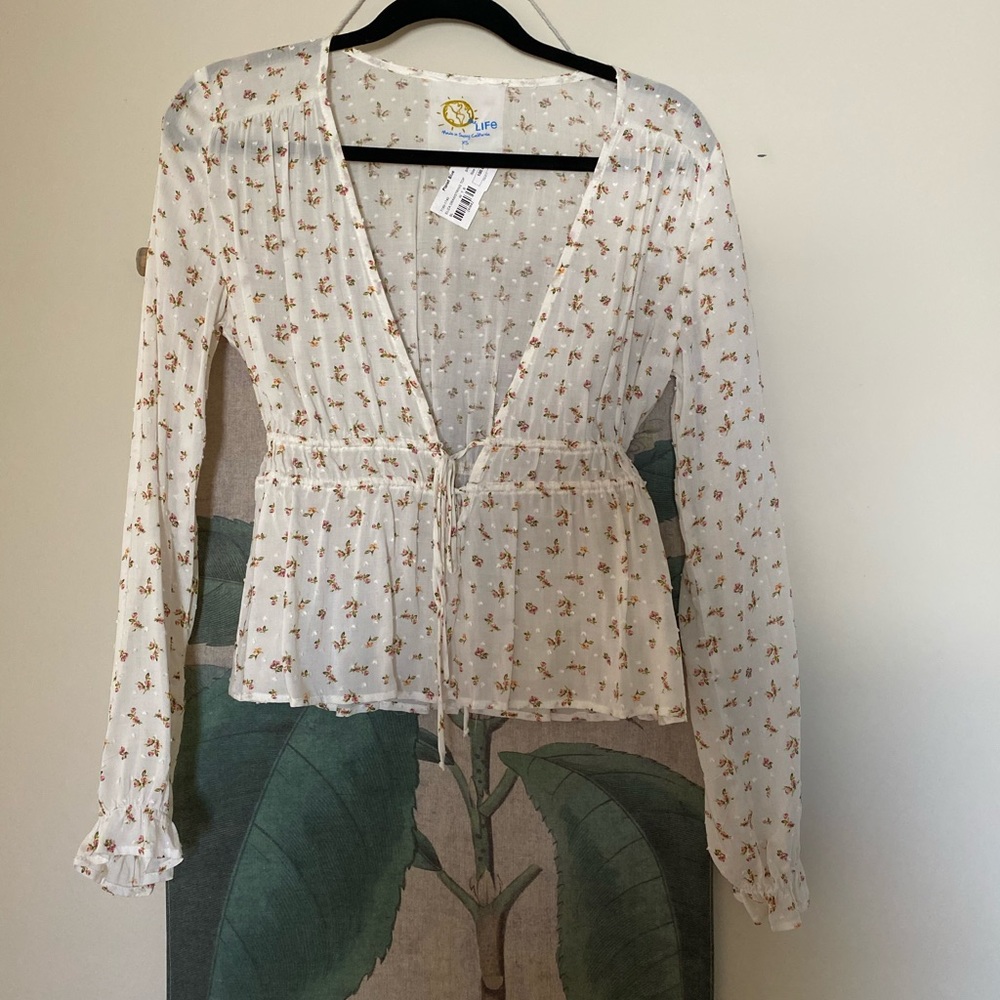 Blue Life floral long sleeve blouse